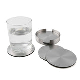 Coasters: Stainless Steel Drink Coaster Set 6PCS Heat Resistant Cup Pads With Holder