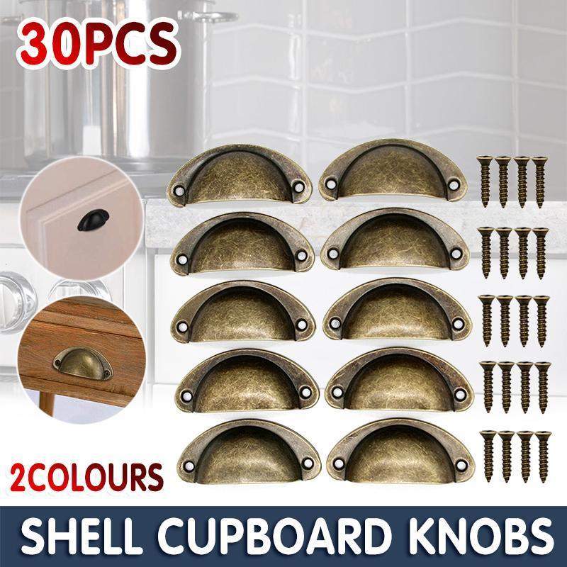 Door Hardware: 30X Modern Cup Cabinet Handle Knob Drawer Furniture Door Pull Shell Cupboard - Bronze