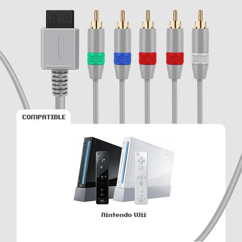 Mouse & Accessories: HDTV 5 RCA Component HD TV Audio Video Cable for Nintendo Wii amp WiiU U Console