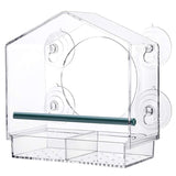 Bird Cage Accessories: Clear Acrylic Window Bird Feeder with Strong Suction Cups and Removable Seed Tray