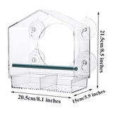Bird Cage Accessories: Clear Acrylic Window Bird Feeder with Strong Suction Cups and Removable Seed Tray