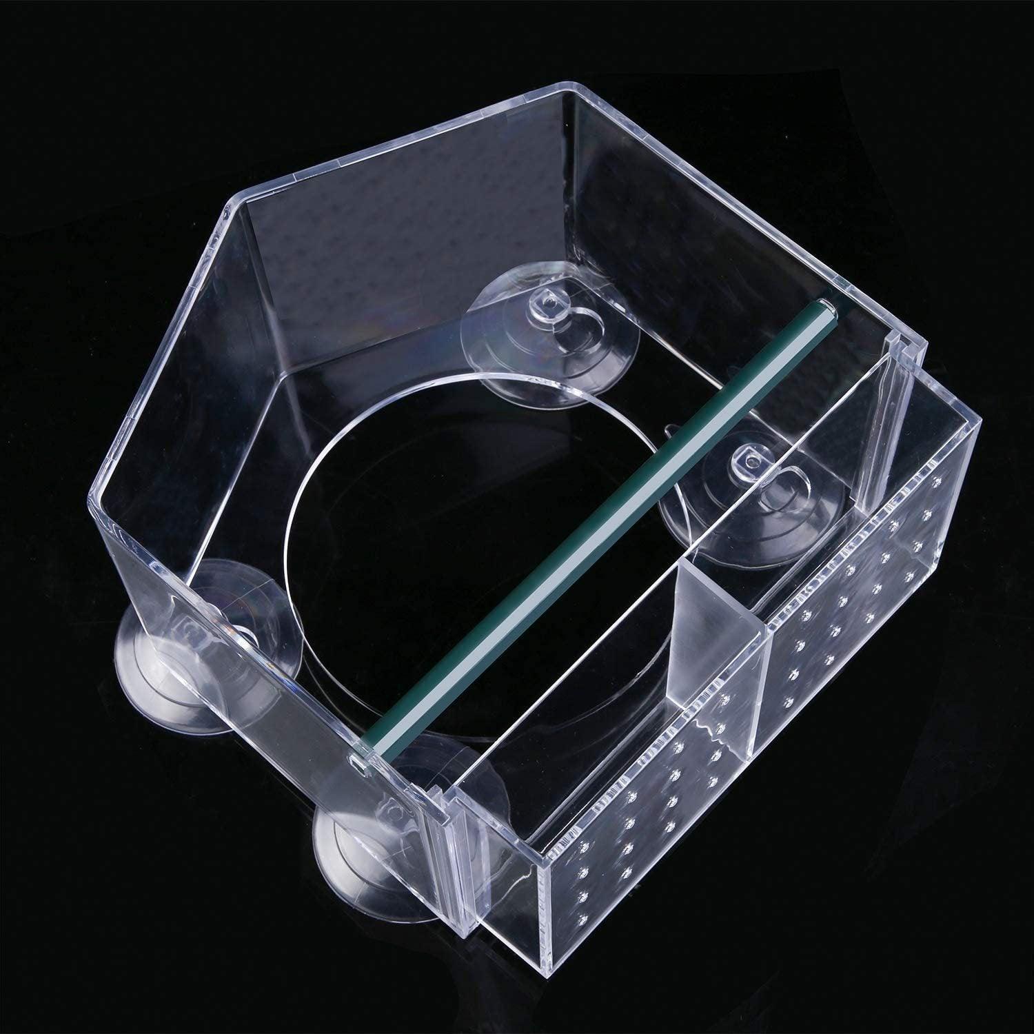Bird Cage Accessories: Clear Acrylic Window Bird Feeder with Strong Suction Cups and Removable Seed Tray
