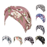 Women's Accessories: Women Floral Turban Head Wrap Cap Comfortable Chemo Headscarf Headwear - Black and white grid