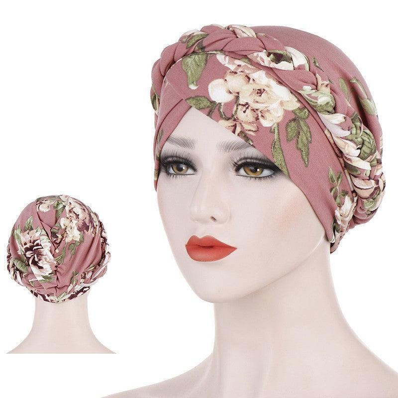 Women's Accessories: Women Floral Turban Head Wrap Cap Comfortable Chemo Headscarf Headwear - Black and white grid