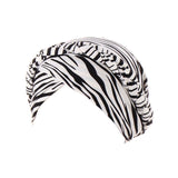 Women's Accessories: Women Floral Turban Head Wrap Cap Comfortable Chemo Headscarf Headwear - Black and white grid