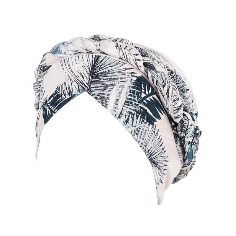 Women's Accessories: Women Floral Turban Head Wrap Cap Comfortable Chemo Headscarf Headwear - Black and white grid
