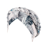 Women's Accessories: Women Floral Turban Head Wrap Cap Comfortable Chemo Headscarf Headwear - Black and white grid