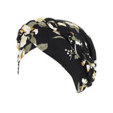 Women's Accessories: Women Floral Turban Head Wrap Cap Comfortable Chemo Headscarf Headwear - Black and white grid