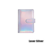 A6 Pu Leather Binder Pockets Cash Envelope Planner Notebooks - Laser Pink