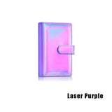 A6 Pu Leather Binder Pockets Cash Envelope Planner Notebooks - Laser Purple