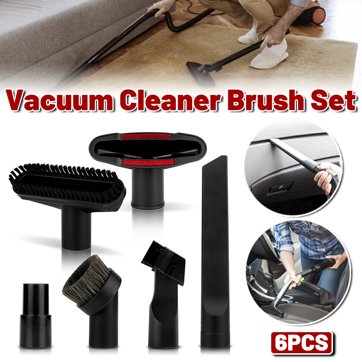 Vacuum Cleaner Accessories: 6pcs Vacuum Cleaner Accessory Suction Head Suitable for 32mm Inner Diameter Fit