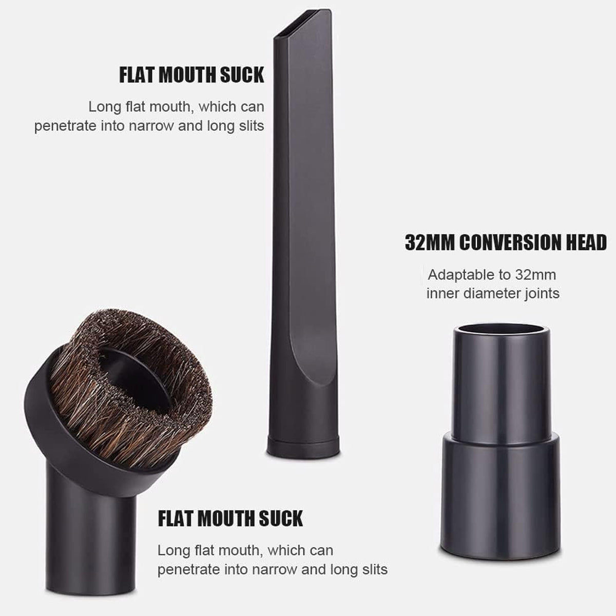 Vacuum Cleaner Accessories: 6pcs Vacuum Cleaner Accessory Suction Head Suitable for 32mm Inner Diameter Fit