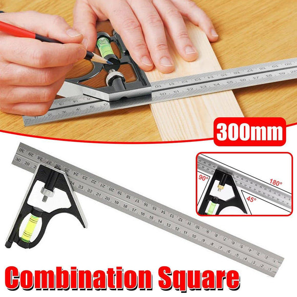300mm Horizontal Movable Angle Ruler Adjustable Measuring Tool for Engineering