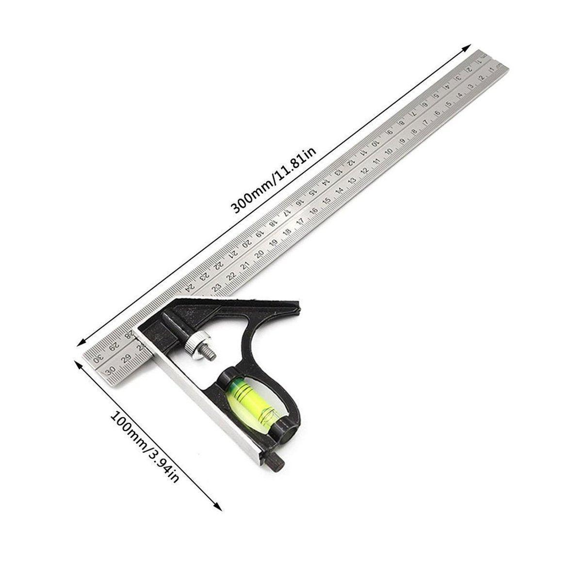 Power & Electrical Supplies: 300mm Horizontal Movable Angle Ruler Adjustable Measuring Tool for Engineering