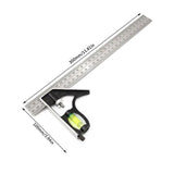 300mm Horizontal Movable Angle Ruler Adjustable Measuring Tool for Engineering