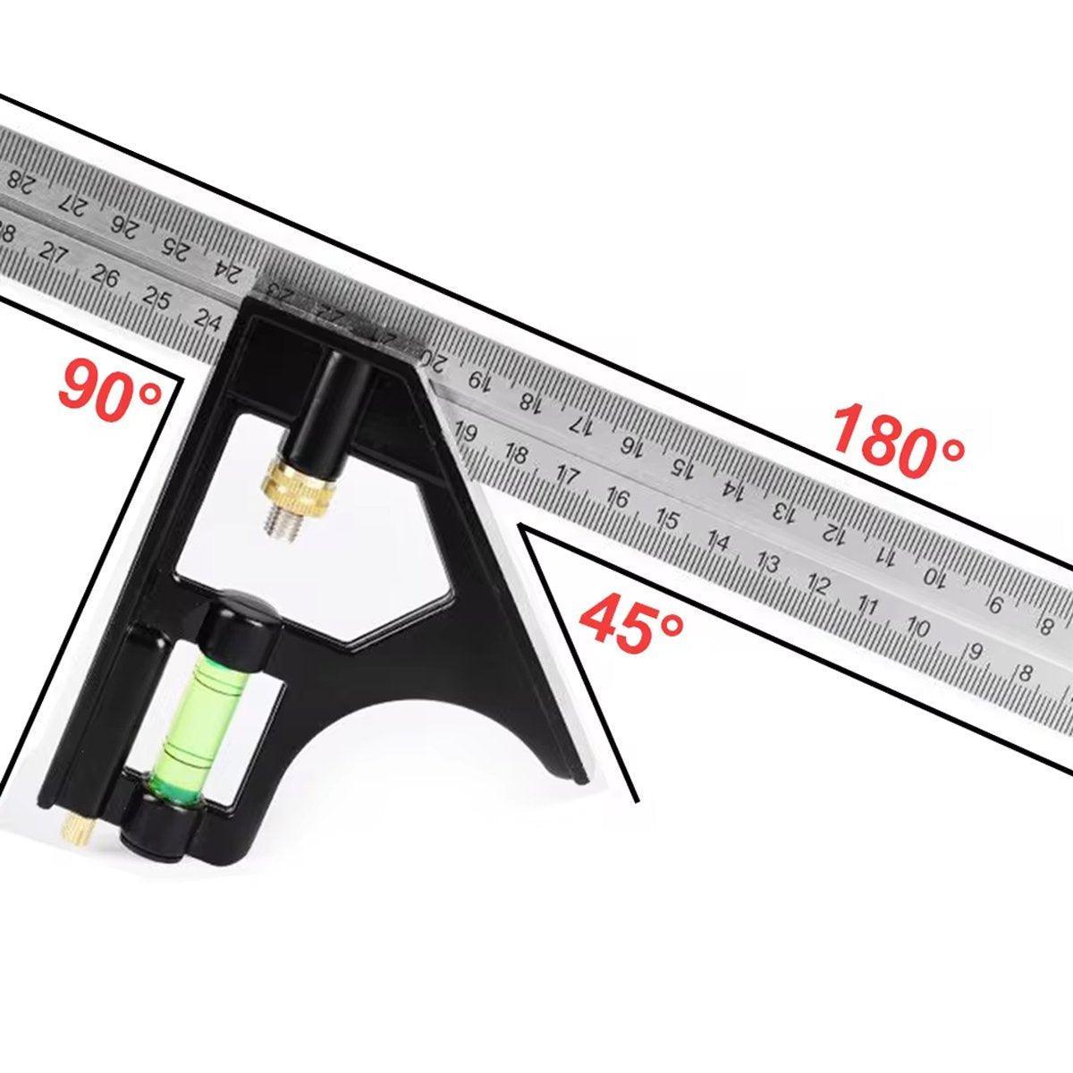 Power & Electrical Supplies: 300mm Horizontal Movable Angle Ruler Adjustable Measuring Tool for Engineering