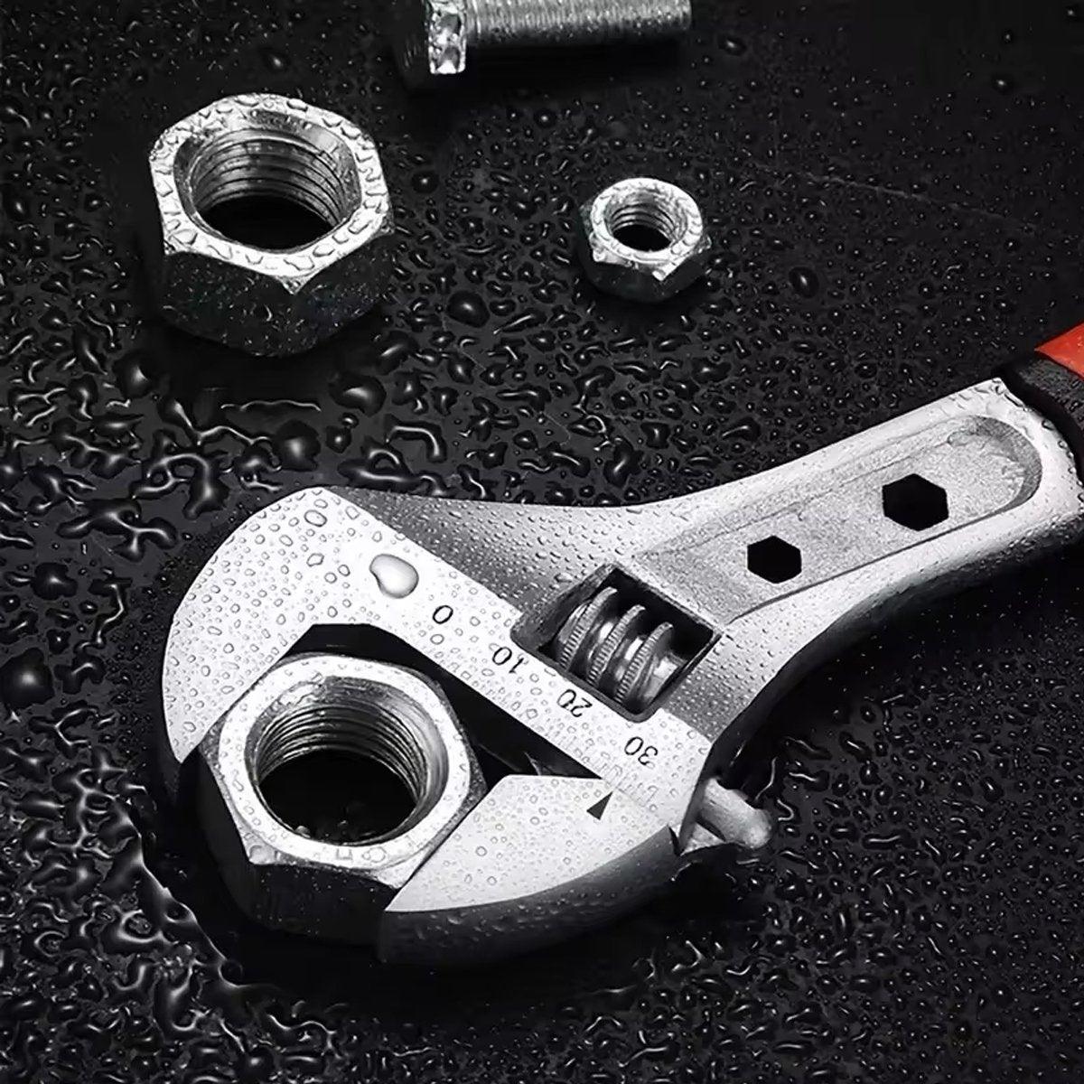 Tool Boxes: 8inch 10inch 12inch Durable Chrome Vanadium Steel Rubberized Grip Adjustable Wrench - 8inch