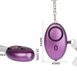 140DB Personal Alarm Keychain with LED Light for Emergency Alert and Assistance - Black