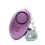 140DB Personal Alarm Keychain with LED Light for Emergency Alert and Assistance - Purple