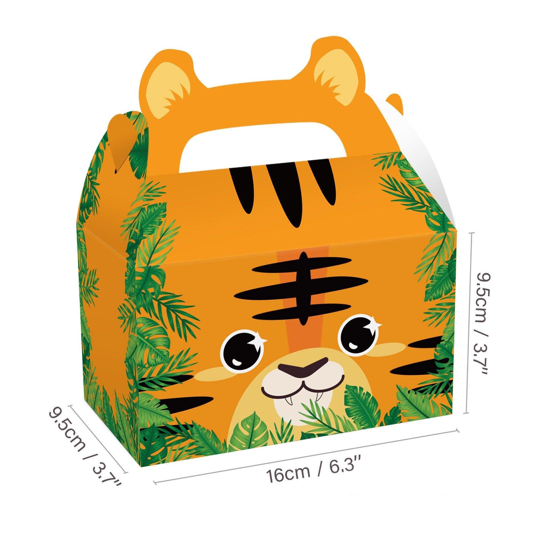 Food Storage: 24X Jungle Safari Animal Gift Boxes Bag Favour Present Wrapping Candy Cookie Box