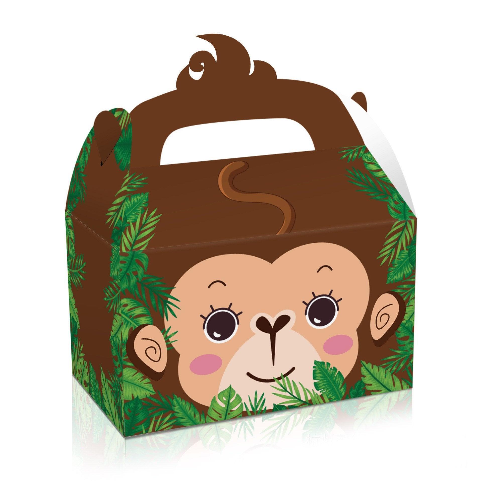 Food Storage: 24X Jungle Safari Animal Gift Boxes Bag Favour Present Wrapping Candy Cookie Box