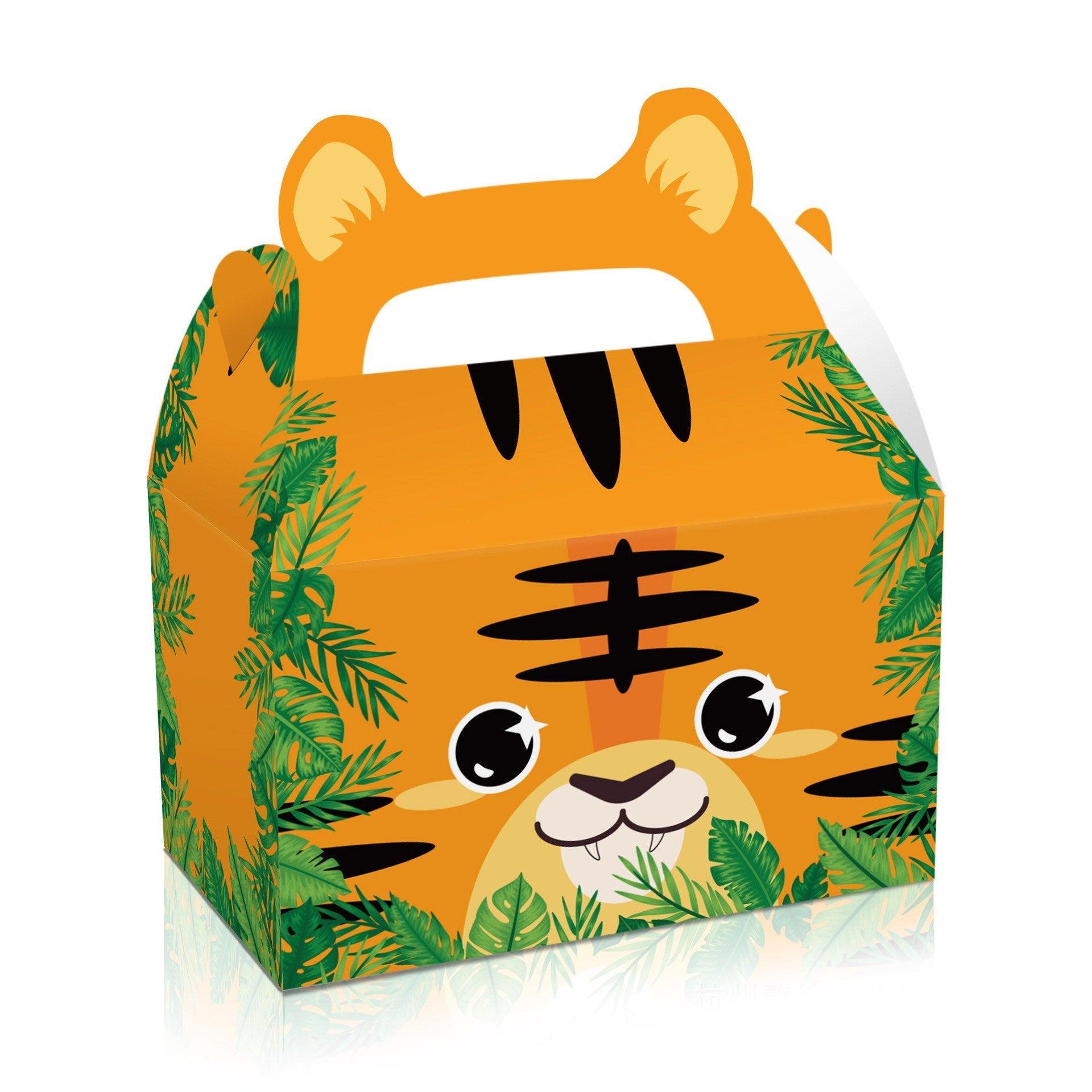 Food Storage: 24X Jungle Safari Animal Gift Boxes Bag Favour Present Wrapping Candy Cookie Box