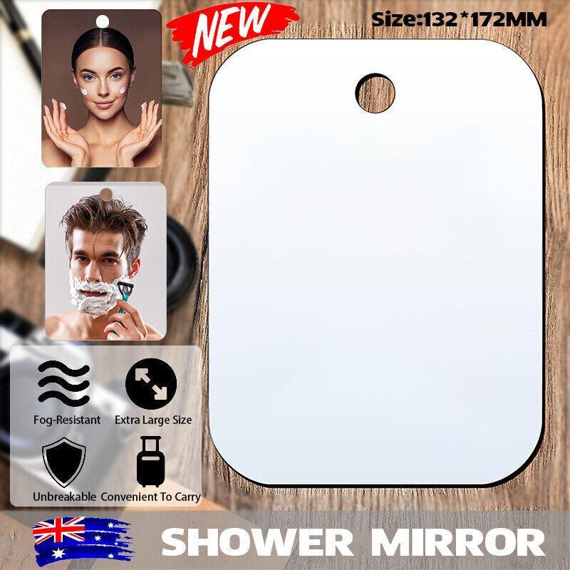 Mirrors: Fogless Polycarbonate Shower Mirror 172×132mm Anti-Fog Shaving Mirror