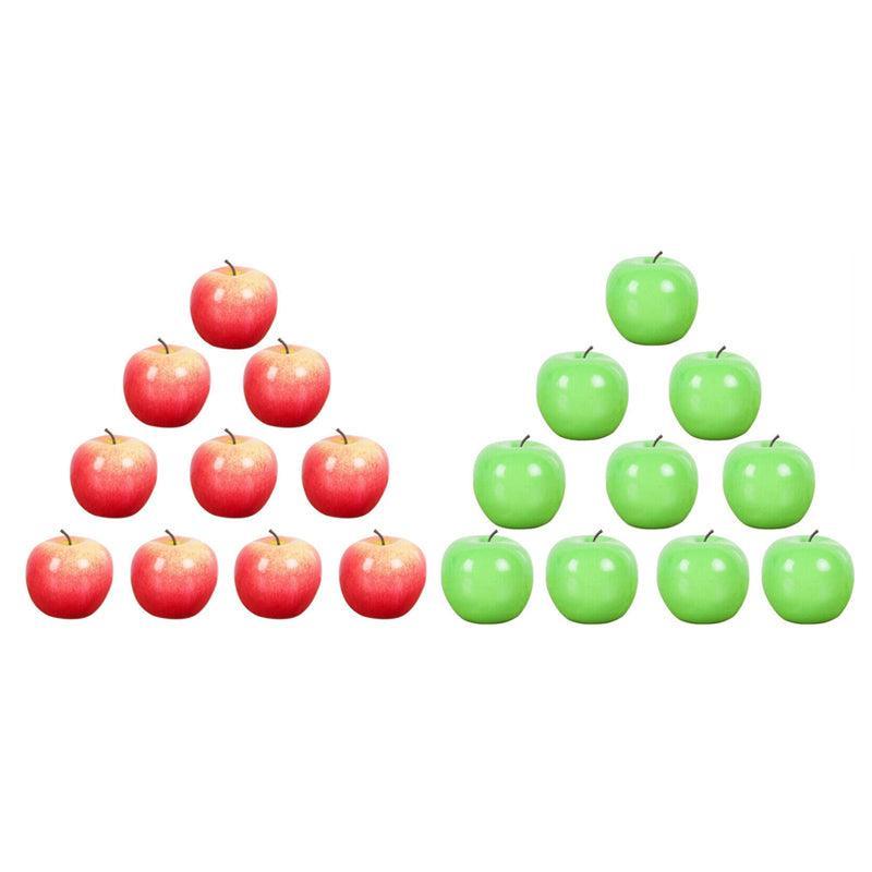 10 X Artificial Green or Red Apples for Home Party Wedding and Shop Decor - Green