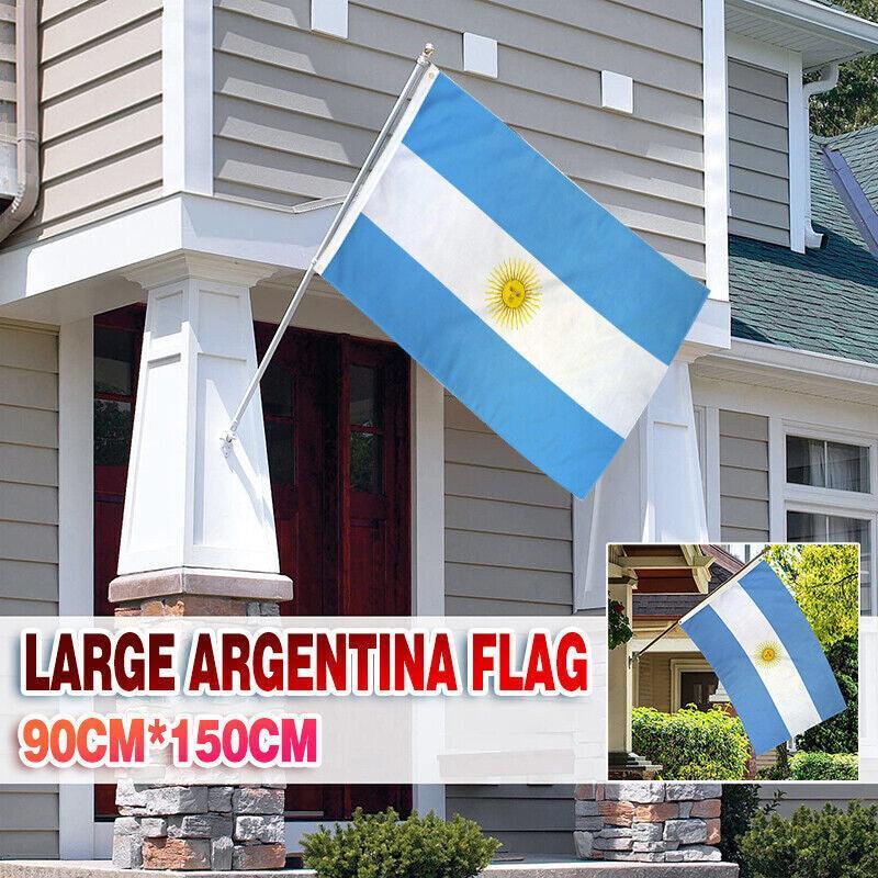 Outdoor Decorations & Lights: 150 x 90cm Large Argentina Flag Argentine Argentinian National Outdoor Festival
