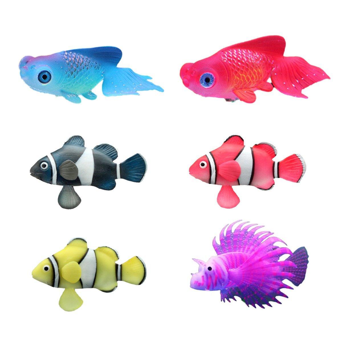 Aquarium Decor: 2PCS Artificial Betta Fish Aquarium Decorations Silicone Floating Moving Fish - Sky Blue Goldfish