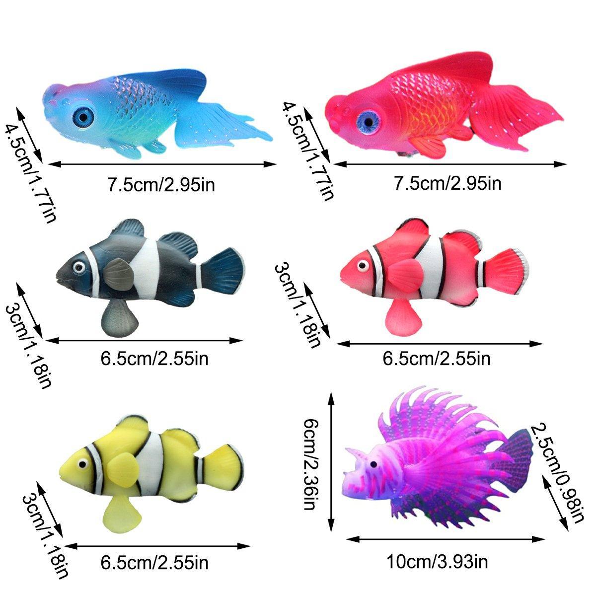 Aquarium Decor: 2PCS Artificial Betta Fish Aquarium Decorations Silicone Floating Moving Fish - Sky Blue Goldfish