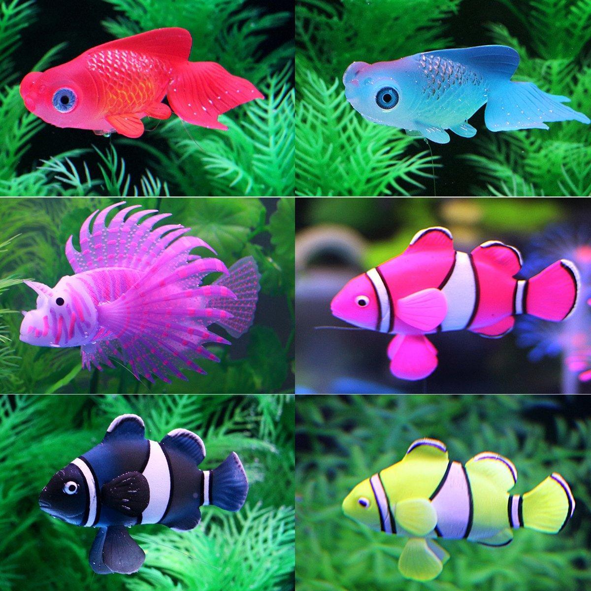 Aquarium Decor: 2PCS Artificial Betta Fish Aquarium Decorations Silicone Floating Moving Fish - Sky Blue Goldfish