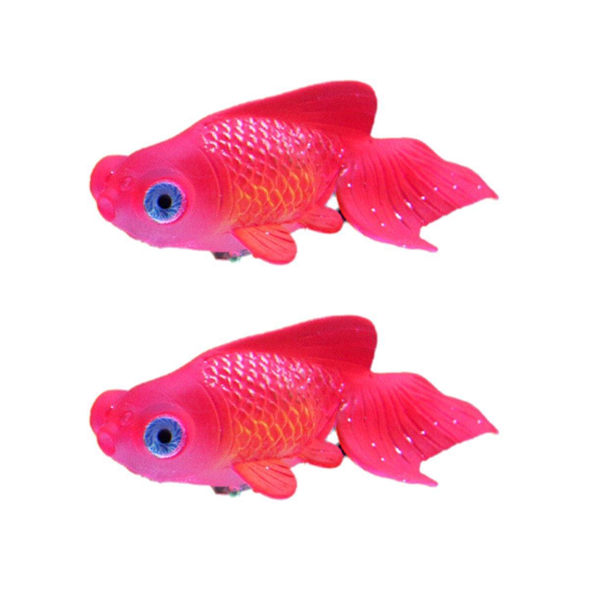 Aquarium Decor: 2PCS Artificial Betta Fish Aquarium Decorations Silicone Floating Moving Fish - Sky Blue Goldfish