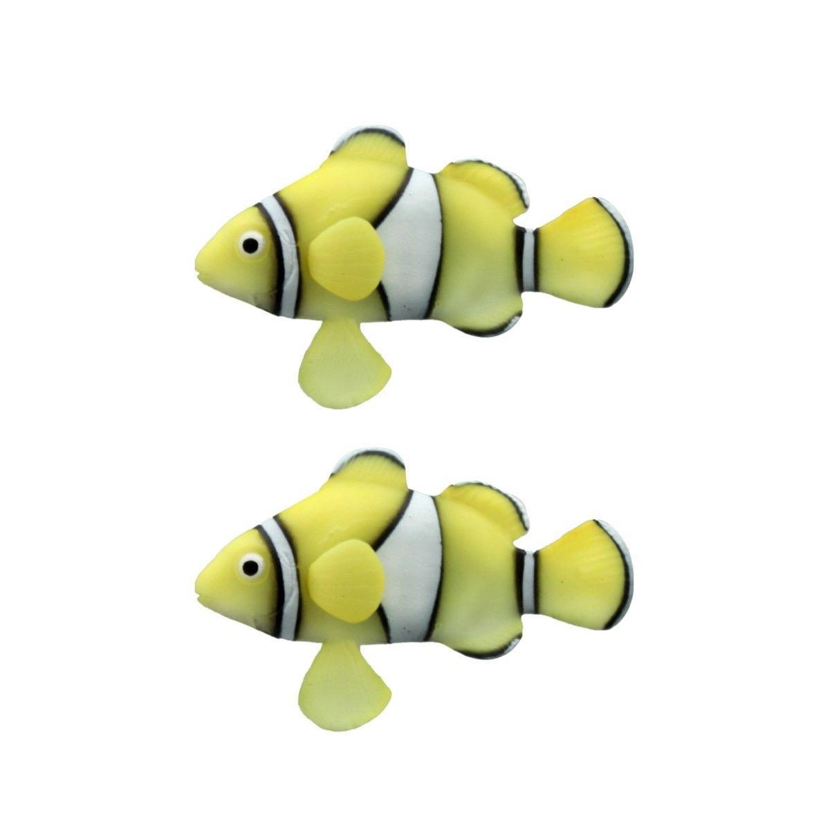 Aquarium Decor: 2PCS Artificial Betta Fish Aquarium Decorations Silicone Floating Moving Fish - Sky Blue Goldfish