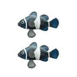 2PCS Artificial Betta Fish Aquarium Decorations Silicone Floating Moving Fish - Sky Blue Goldfish