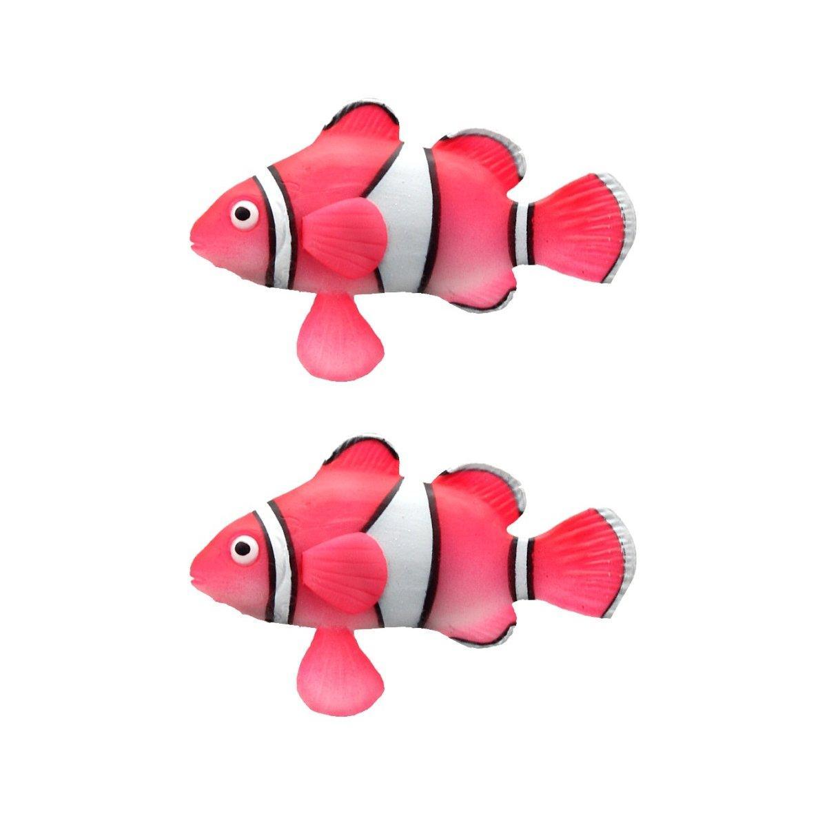 Aquarium Decor: 2PCS Artificial Betta Fish Aquarium Decorations Silicone Floating Moving Fish - Sky Blue Goldfish