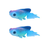 2PCS Artificial Betta Fish Aquarium Decorations Silicone Floating Moving Fish - Purple Lionfish