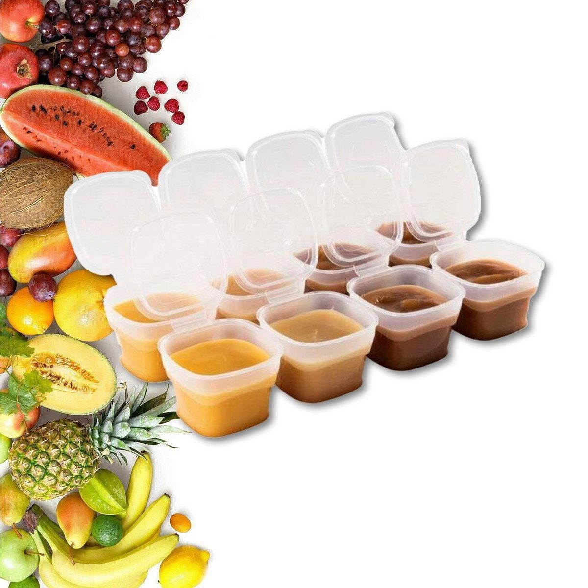 Baby Food Storage Cups with Lids and Tray, 70ml, Set of 8