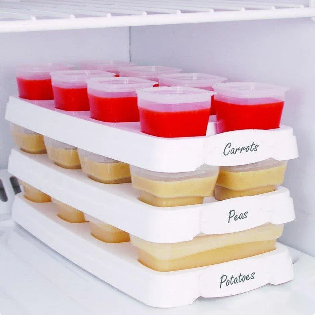 Baby Food Storage Cups with Lids and Tray, 70ml, Set of 8