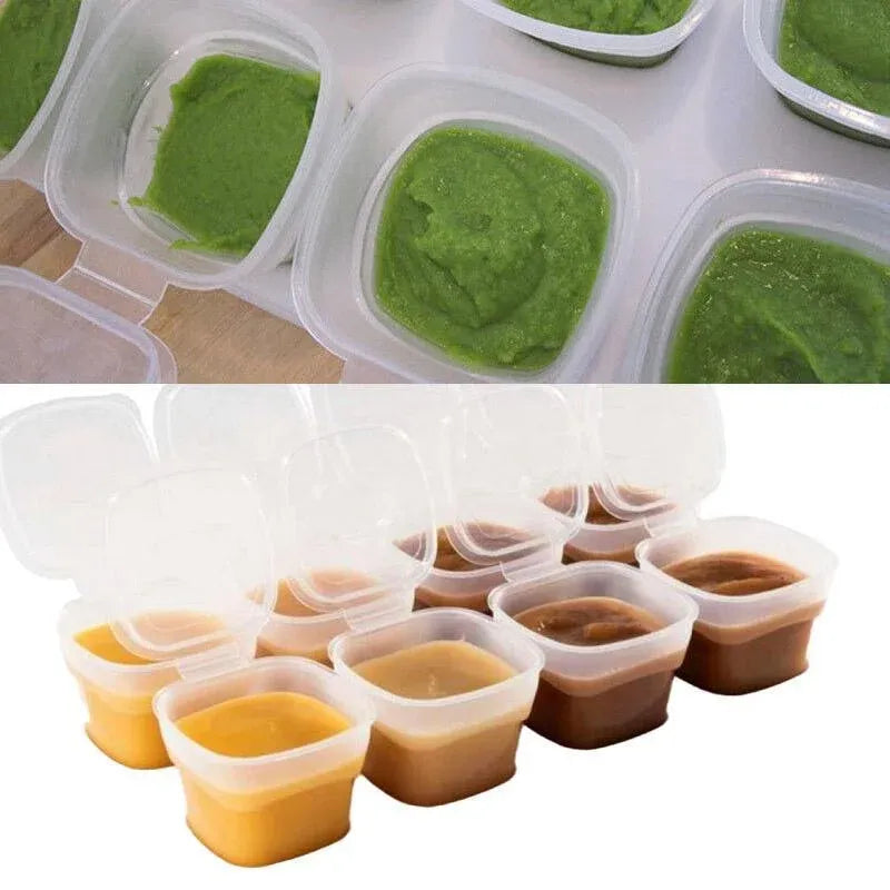 Baby Food Storage Cups with Lids and Tray, 70ml, Set of 8