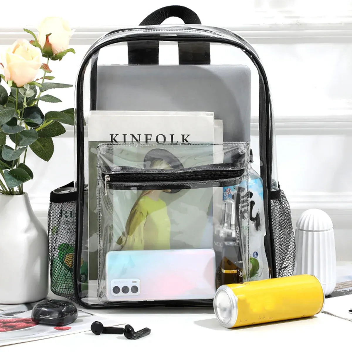 Transparent Backpack Schoolbag Large Capacity Storage Bag For School And Travel