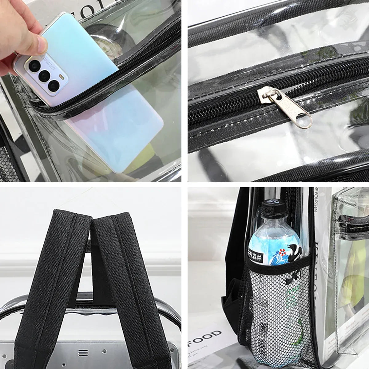 Transparent Backpack Schoolbag Large Capacity Storage Bag For School And Travel