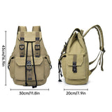 Backpacks: Unisex Retro Rucksack Large Capacity Travel Bag Leisure Backpack Schoolbag - Khaki