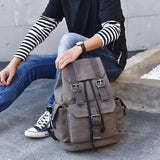 Backpacks: Unisex Retro Rucksack Large Capacity Travel Bag Leisure Backpack Schoolbag - Khaki