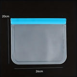 10 Pack Reusable Frosted PEVA Food Storage Bags Resealable Ziplock Freezer Safe - Grey