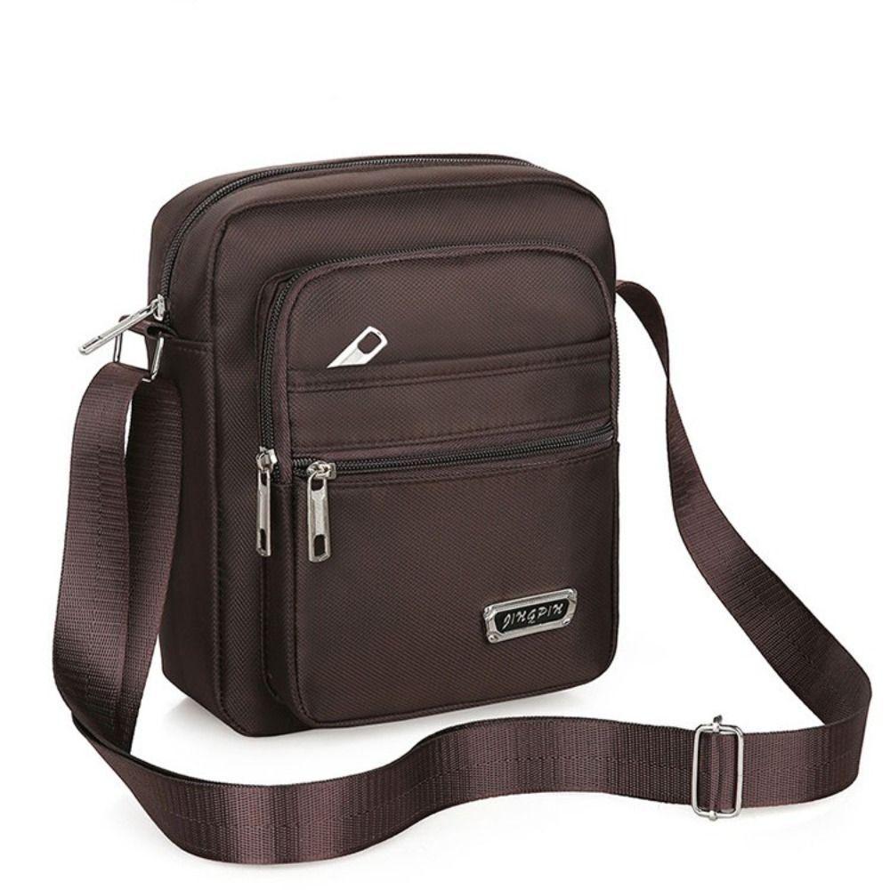 Backpacks: Mens Crossbody Shoulder Bag Travel Messenger Bag Casual Handbag for Boys and Men - Black-6 zippers