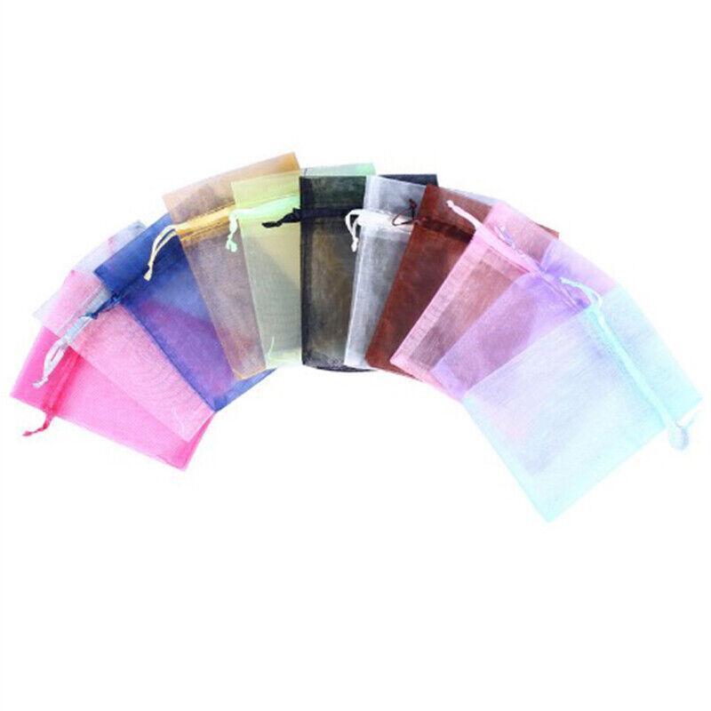 Clothing & Wardrobe Storage: 50 pcs Organza Bag Sheer Bags Jewellery Wedding Candy Packaging Sheer Bags 7*9 cm - Black/50PCS