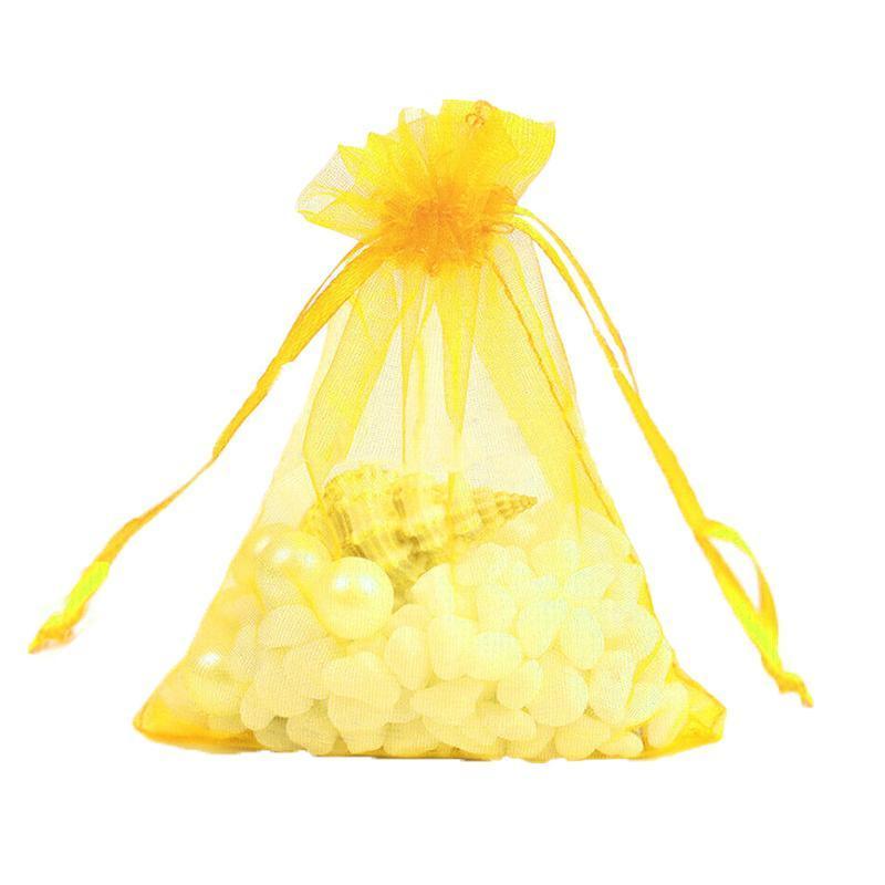 Clothing & Wardrobe Storage: 50 pcs Organza Bag Sheer Bags Jewellery Wedding Candy Packaging Sheer Bags 7*9 cm - Orange/50PCS