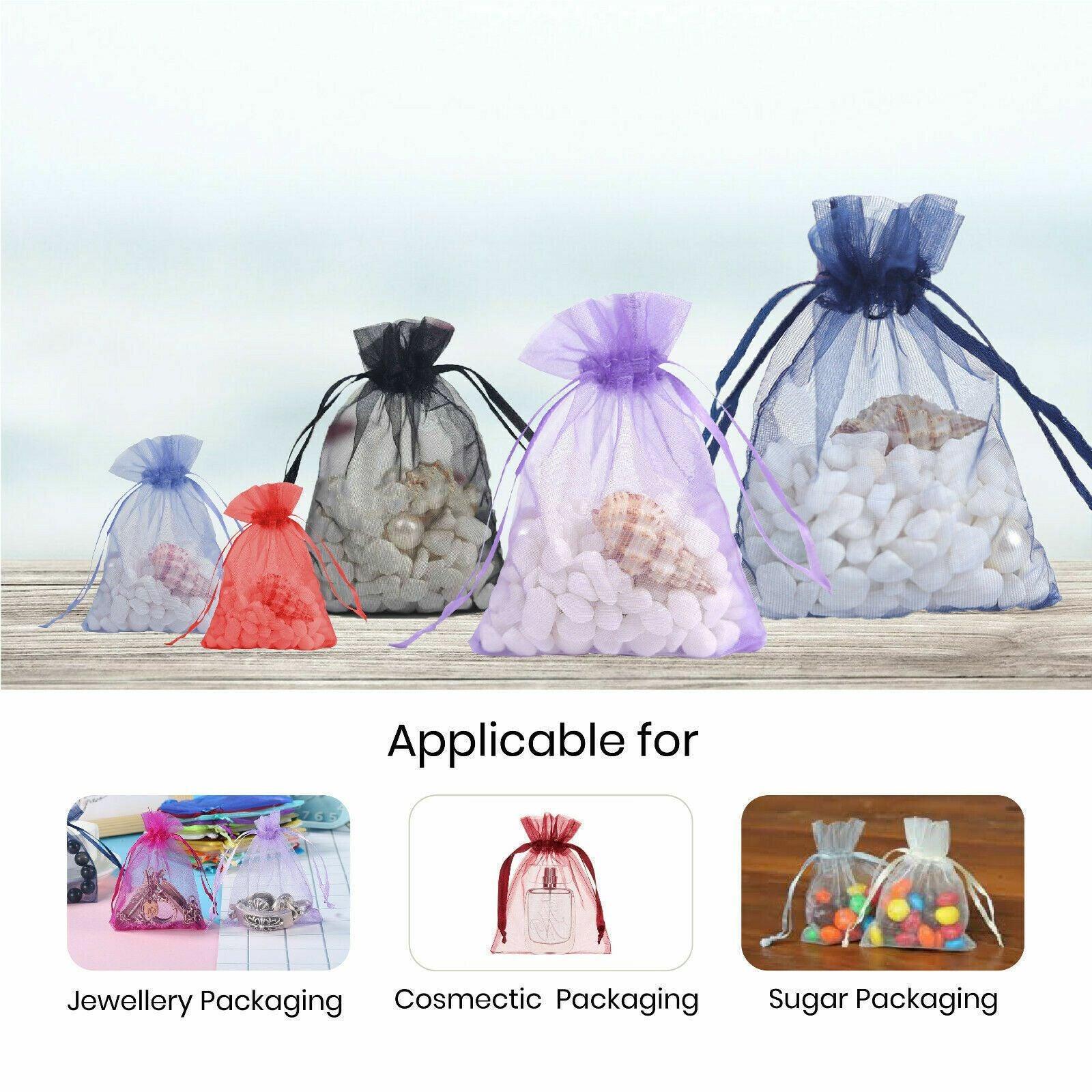 Clothing & Wardrobe Storage: 50 pcs Organza Bag Sheer Bags Jewellery Wedding Candy Packaging Sheer Bags 7*9 cm - Yellow/50PCS