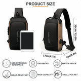 Backpacks: Multi-Function Password Lock Shoulder Bag Anti-Theft Crossbody Sling Bag Travel